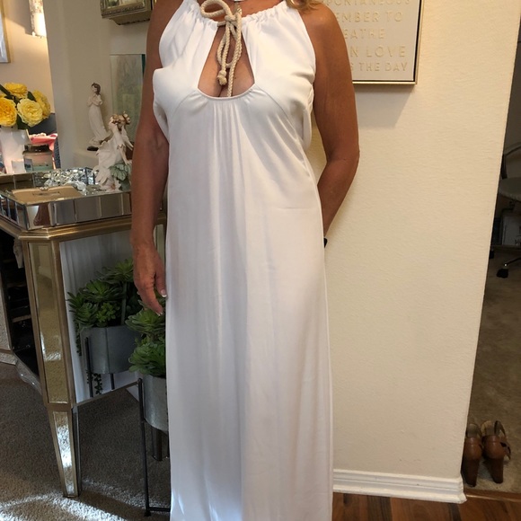 Blue Alice White Maxi Sexy Party Dress/Pool S - Picture 4 of 5